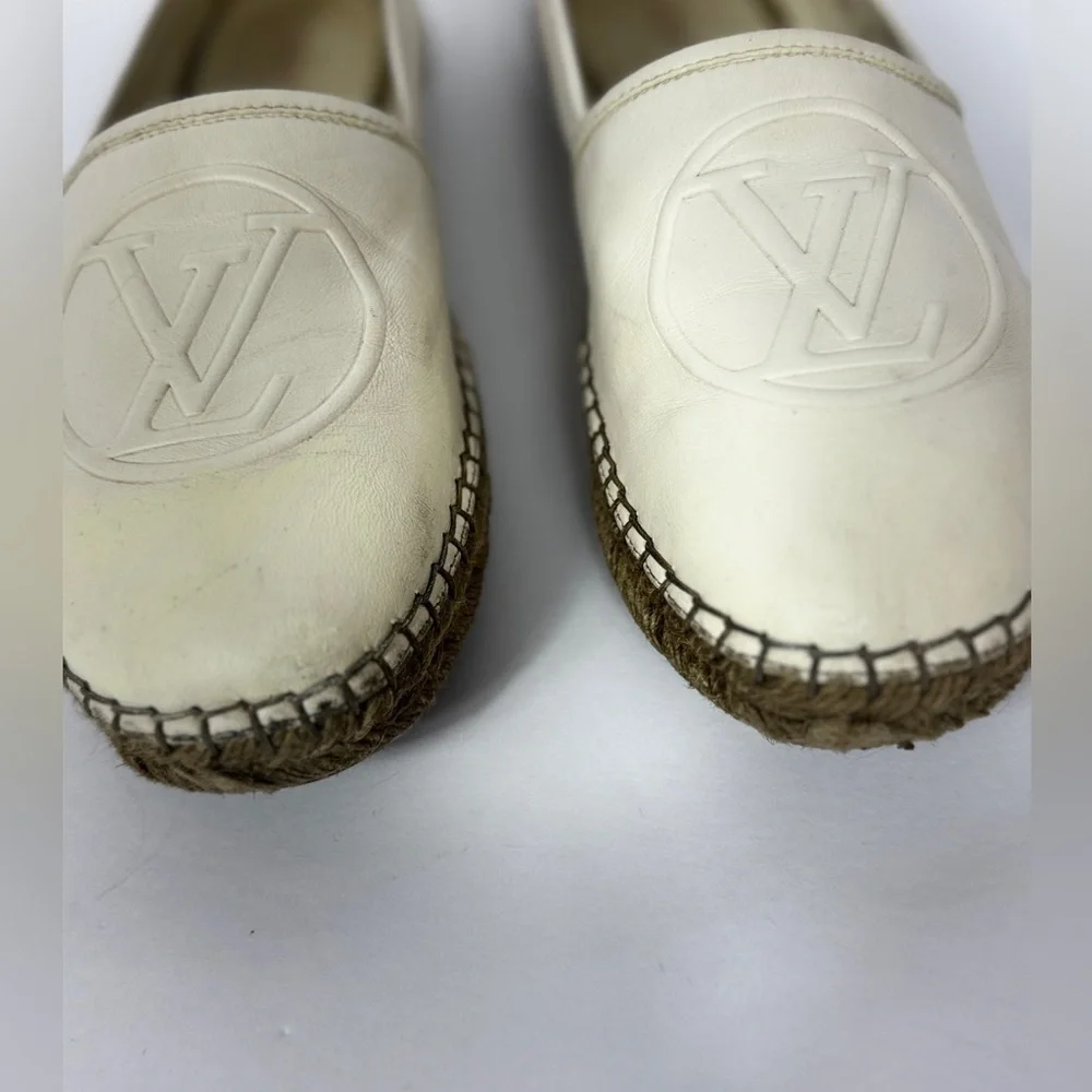 Louis Vuitton Cream Espadrilles in poor condition Size 38